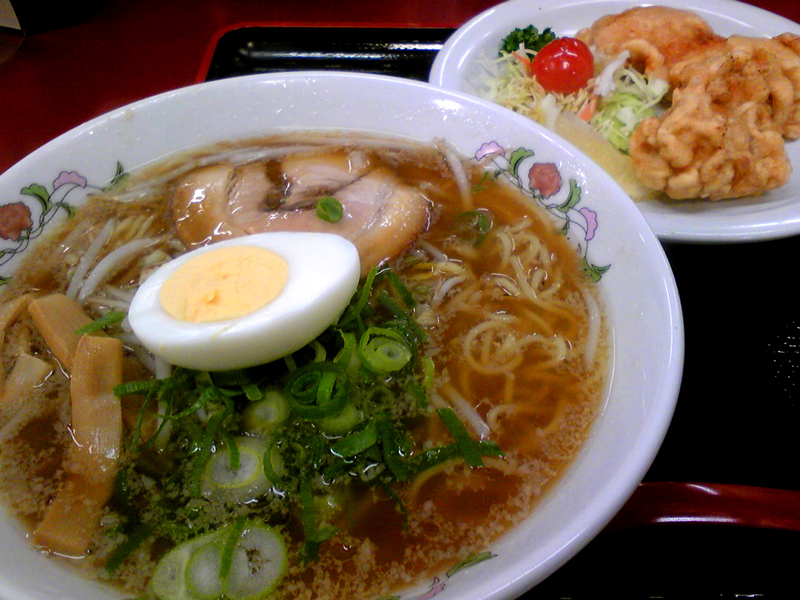 王将北白川店のラーメン