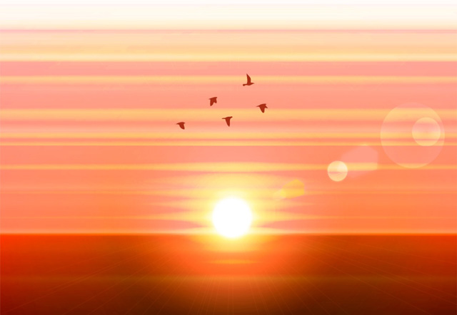Clip art of sunset