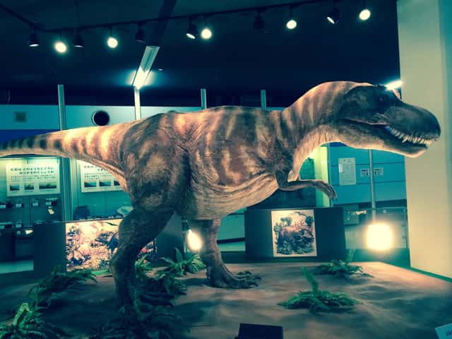 Life-size model of dinosaur