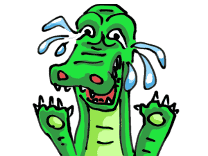 うれし泣きする恐竜