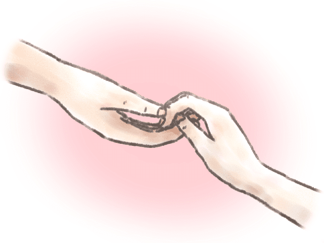 Image of hand to hand contact