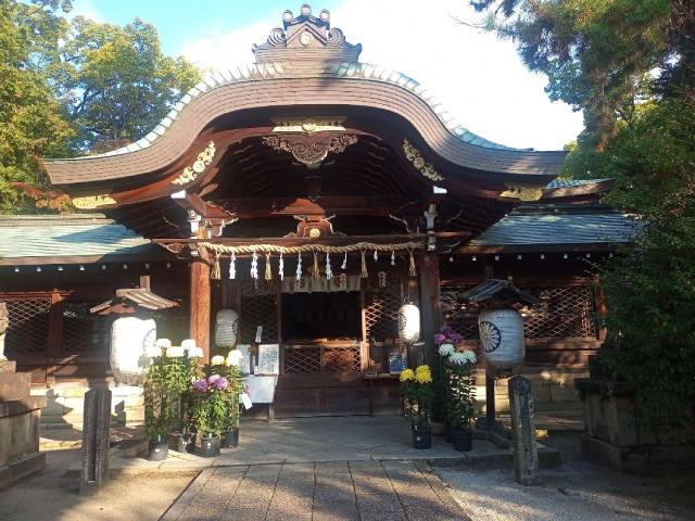 The main hall of Kamigoryo Shrine