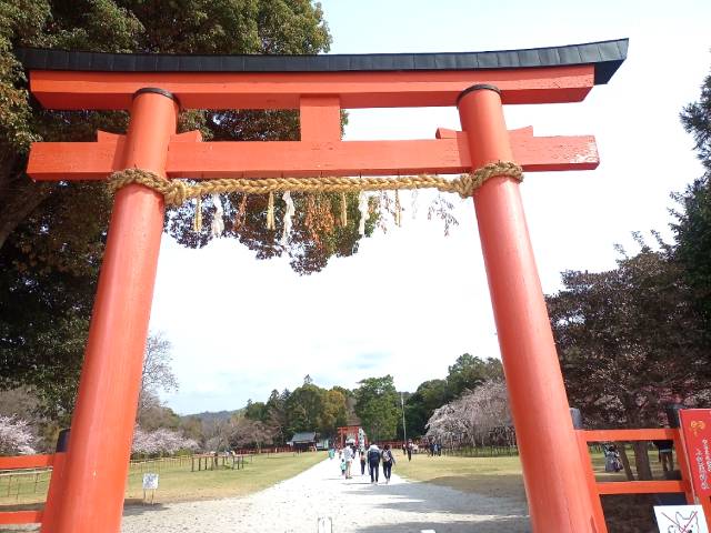 The second torii gate of Kamigamo Shrine.