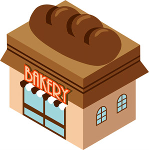 パン屋の店舗のイラスト