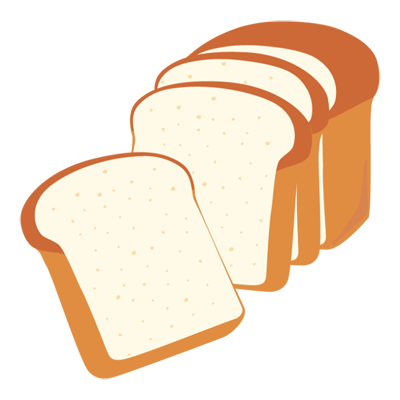 スライスした食パンのイラスト
