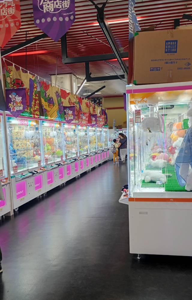クレーンゲームのコーナー。
